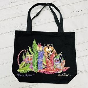 Laurel Burch Stafford Blaine Cats Felines In The Forest Purse Shopper Tote Bag